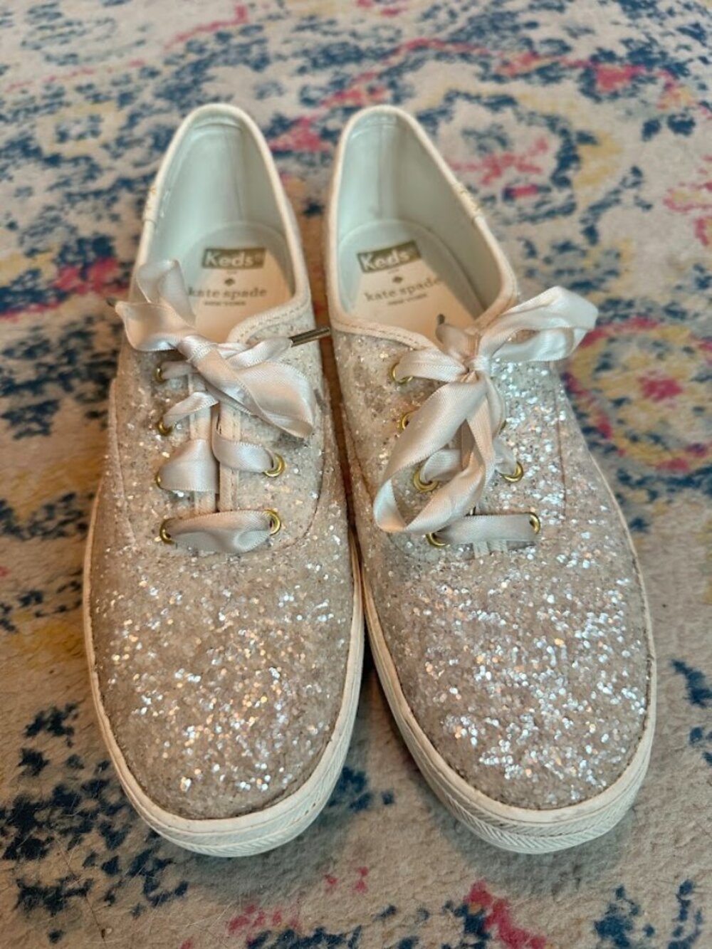 Kate Spade X Keds Platform Sparkly Glitter Sneaker - 8.5